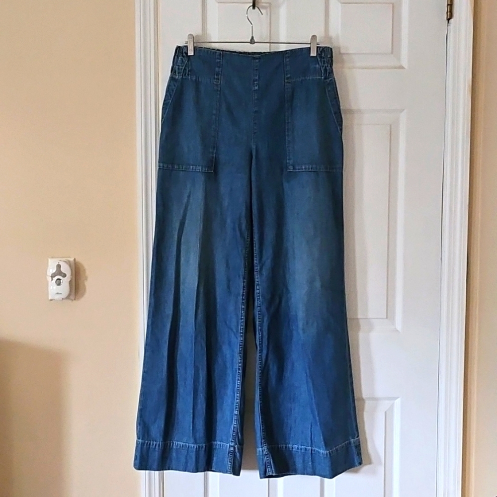 Free People - We The Free Blue Wide-Leg Jeans